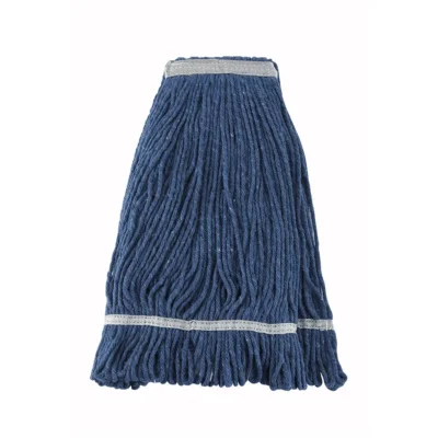 Wet Mop Head, 24oz, Poly Cotton, Blue
