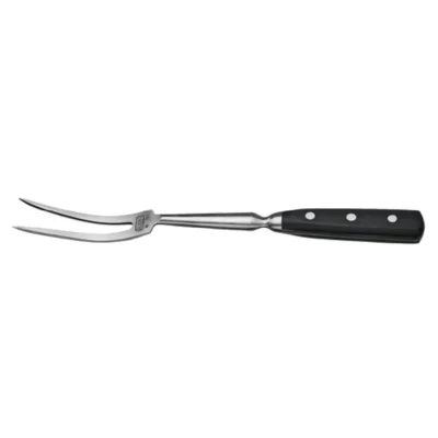 Carving Fork, 4" Forged Blade, German Carbon Stainless Steel, Black