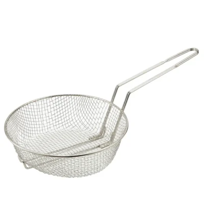 Culinary Basket, 12" Dia., Round, Nickel Plated