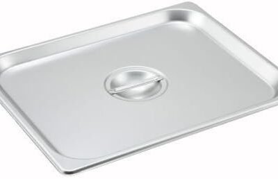 Steam Table Pan Cover, 1/2 Size, Solid, Stainless Steel