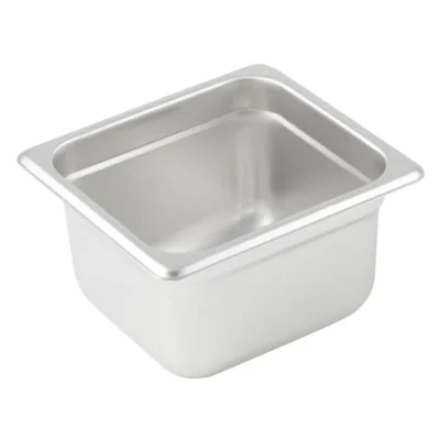 Steam Table Pan, 1/6 Size, 4" Deep, Stainless Steel