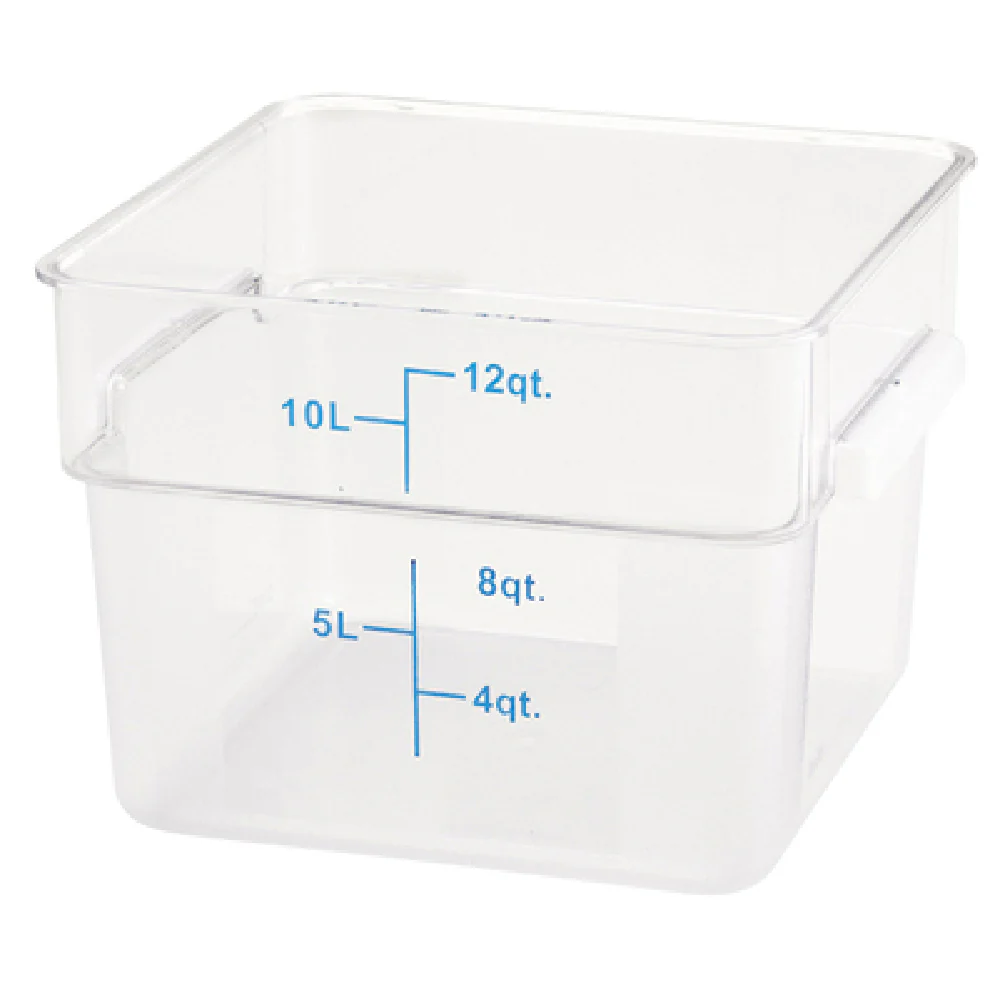 Storage Container, 12 Qt., 11-1/16" X 11-9/16" X 8-1/4"H, Square