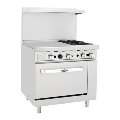 Gas Range with 24" Griddle, Two Burners & Oven – 36"