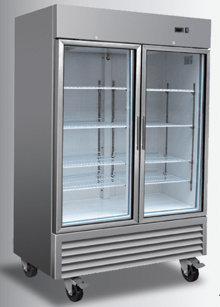 Serv-Ware Two-Door Reach-In Refrigerator, 49 cu. ft., Glass Door