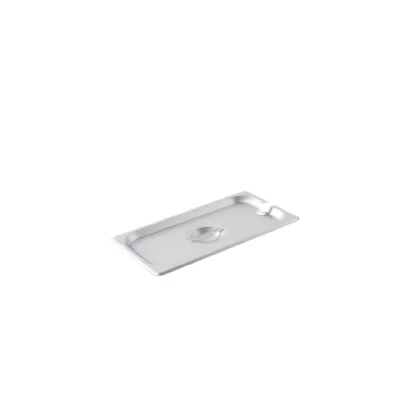 Steam Pan Cover, 1/3-Size, Notched, Stainless Steel
