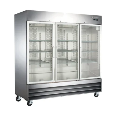 HURAKAN 81" 3 Glass Door Reach-In Refrigerator