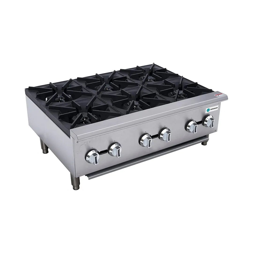 HURAKAN Heavy Duty Range, Gas, 36", Countertop