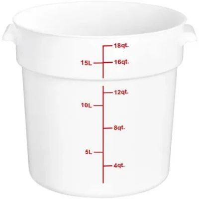 Food Storage Container, 18 qt., Round, White