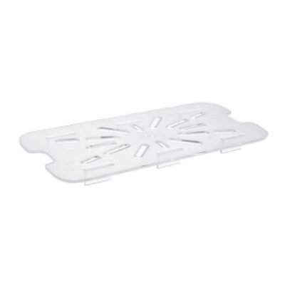 Food Pan Drain Shelf, 1/3 Size, Polycarbonate, Clear