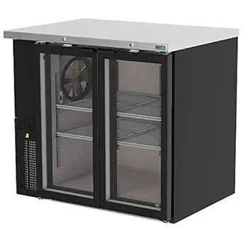 Asber Slim Line Back Bar Cooler, 49-5/8", Self-Contianed, Two-Section