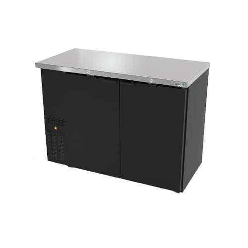 Asber Slim Line Back Bar Cooler, 62-1/4", 2 Solid Doors