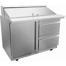 Asber Premium Salad & Sandwich Prep Table, 48-3/8", 2 Drawers, 16.7 cu. ft.