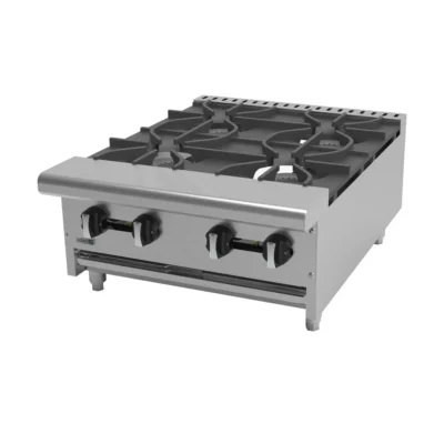 Asber Countertop Gas Hotplate, 24", 4 Burners, Manual Controls