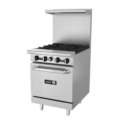 Asber Gas Range, 24", Stainless Steel
