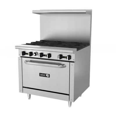 Asber Gas Range, 36", 6 Burners, 1 Oven, Manual Controls