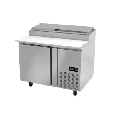 Asber Pizza Prep Table, 46", Self-Contained Refrigeration, 1 Door