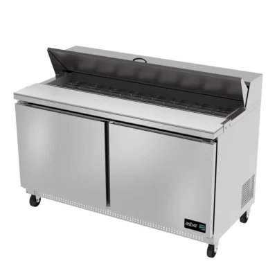 Asber Sandwich/Salad Top Prep Table, 60", Self-Contained Refrigeration, 2 Doors