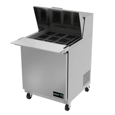 Asber Mega Top Sandwich/Salad Prep Table, 27", Self-Contained Refrigeration, 1 Door