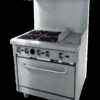 Serv-Ware SGR-4B-12G 36 inch commercial gas range 4 burners 12 inch griddle