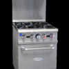 Serv-Ware SGR-4B 4-burner gas range with single oven stainless steel