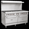 Serv-Ware SGR-10B 10-burner gas range two ovens stainless steel